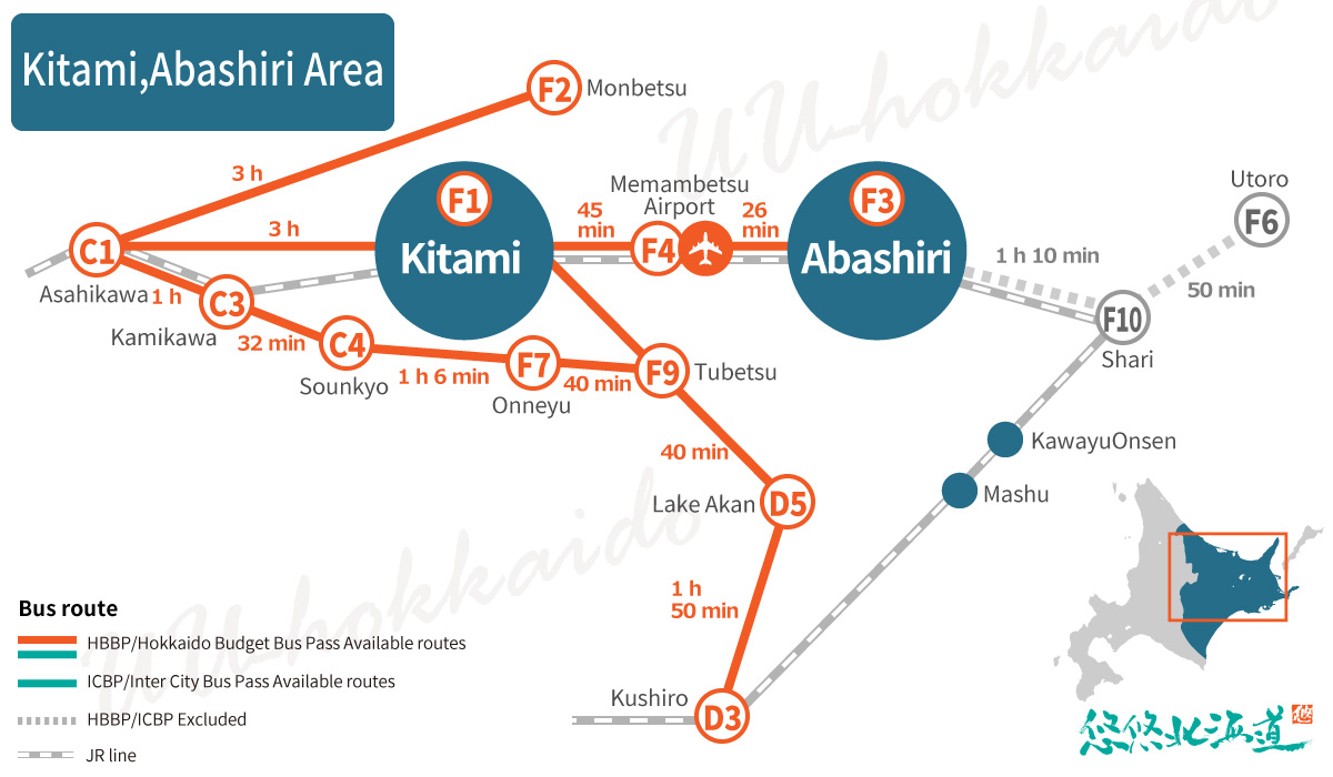 Kitami,Abashiri Area busroute