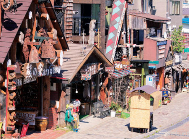 Shops of Ainu-Kotan all constructed by hand